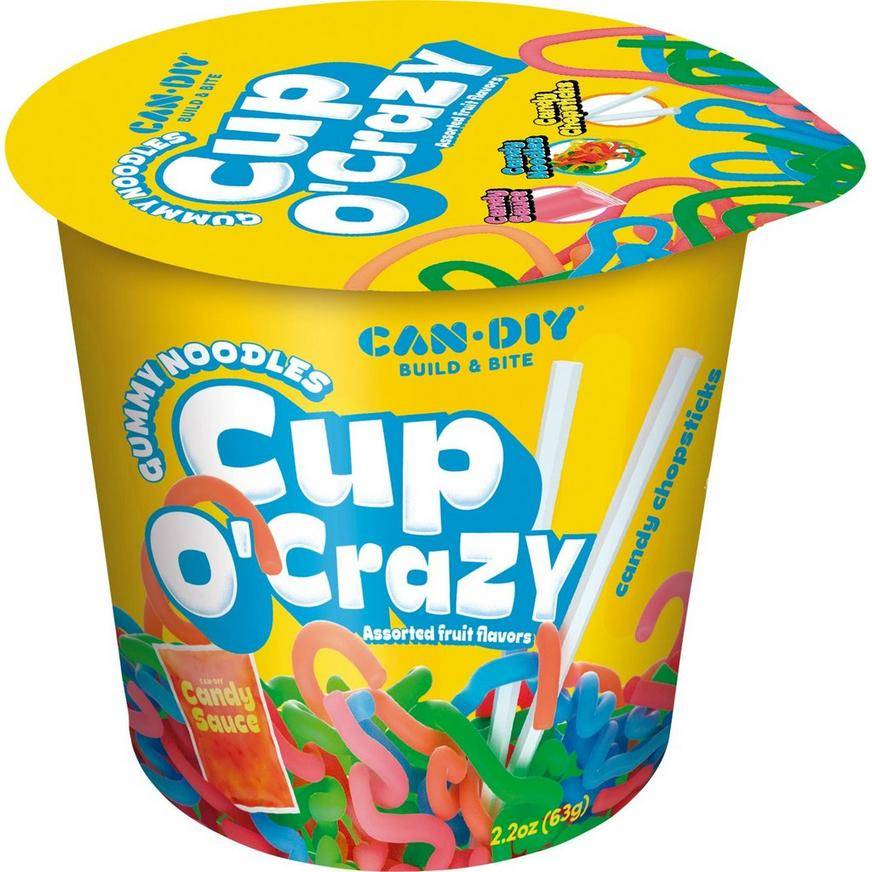 Cup o' Crazy Gummy Noodles with Candy Sauce Candy Chopsticks, 2.2oz