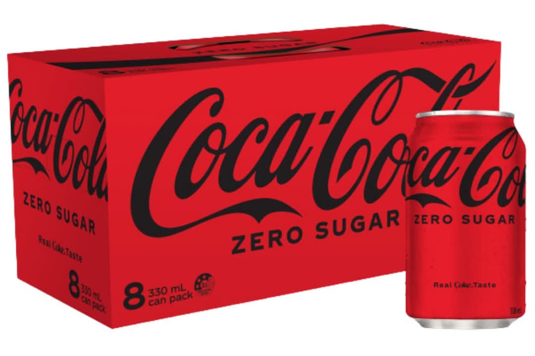 Coca-Cola Zero Sugar Soft Drink Multipack Cans 8 x 330mL
