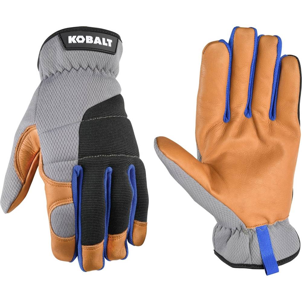 Kobalt Large Black Leather Utility Gloves, (1-Pair) | K3266L-L01