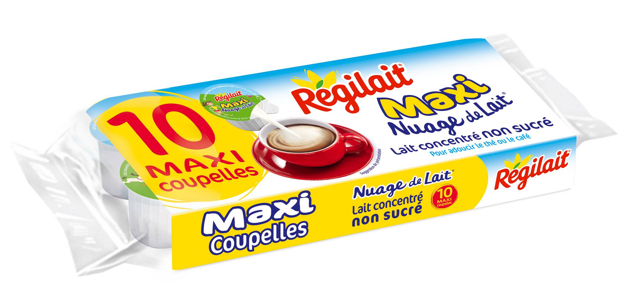 Régilait - Lait concentré non sucré maxi nuage de lait coupelles (140g)