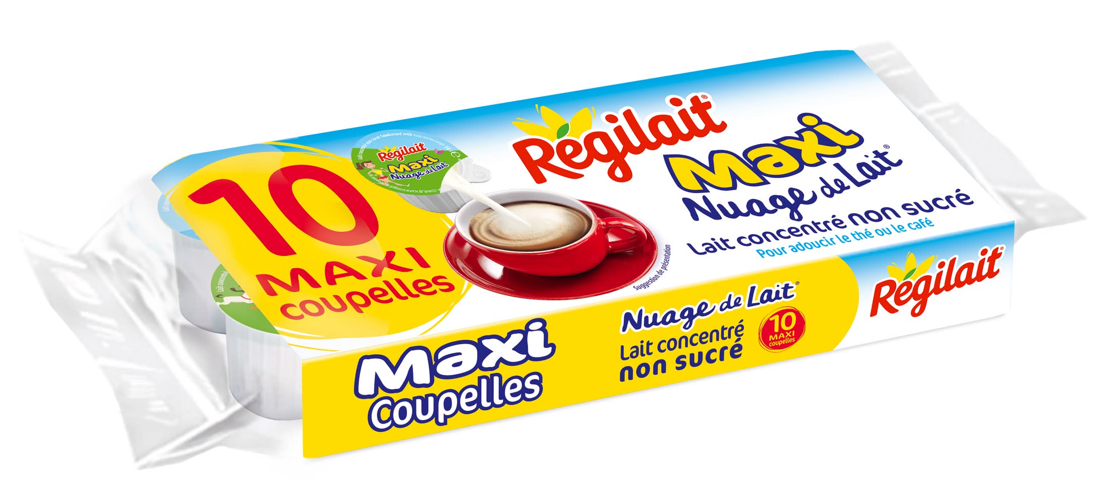 Régilait - Lait concentré non sucré maxi nuage de lait coupelles (140g)