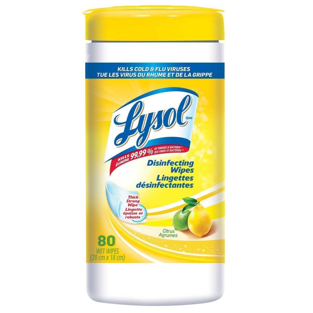 Lysol toallitas desinfectantes aroma lima limón (80 un)