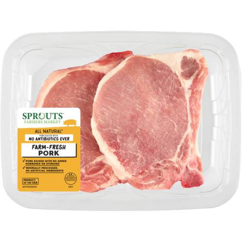 Sprouts Bone-In Pork Loin Center Cut Chops No Antibiotics Ever (Avg. 1.1lb)