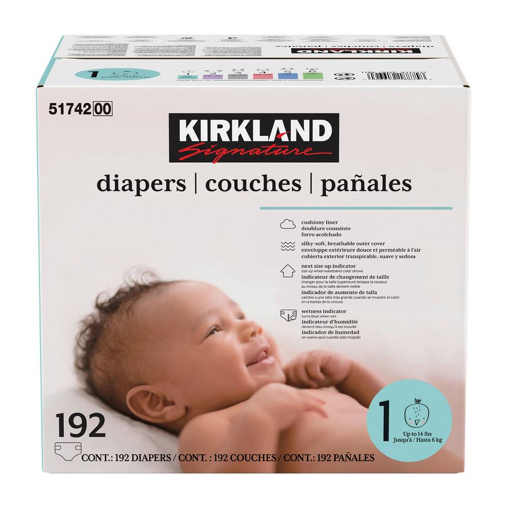 Kirkland Signature Size 1 Diapers (192 ct)