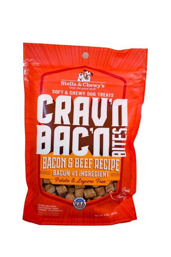 Stella & Chewy's Crav'n Bac'n Bites Soft & Chewy Dog Treats, Bacon-Beef (8.25 oz)