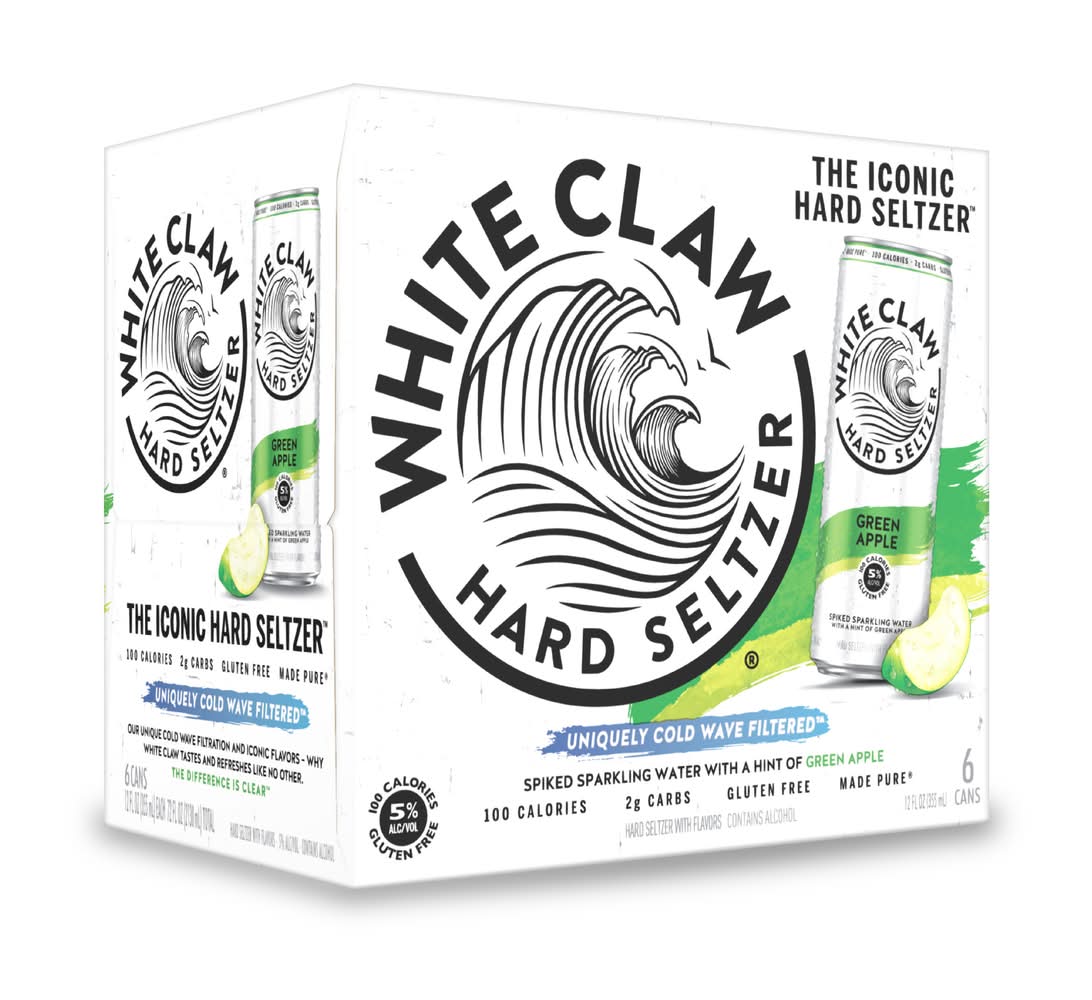 White Claw The Iconic Hard Seltzer, Green Apple (6 x 12 fl oz)