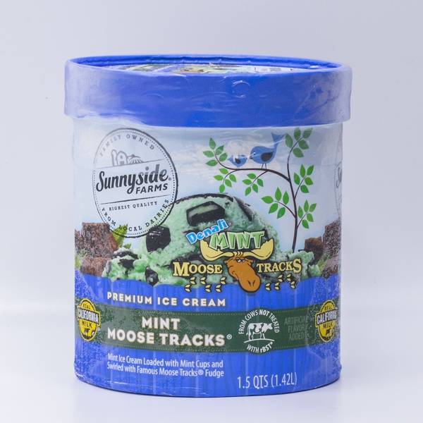 Sunnyside Farms Mint Moose Tracks Ice Cream, Artificial (1.5 qt)