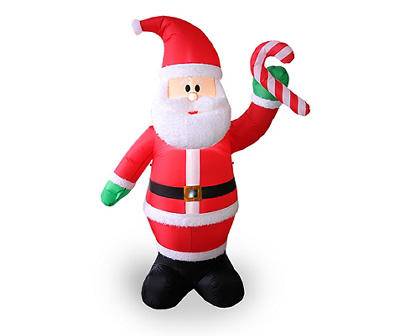 8' Inflatable LED Santa & Candy Cane