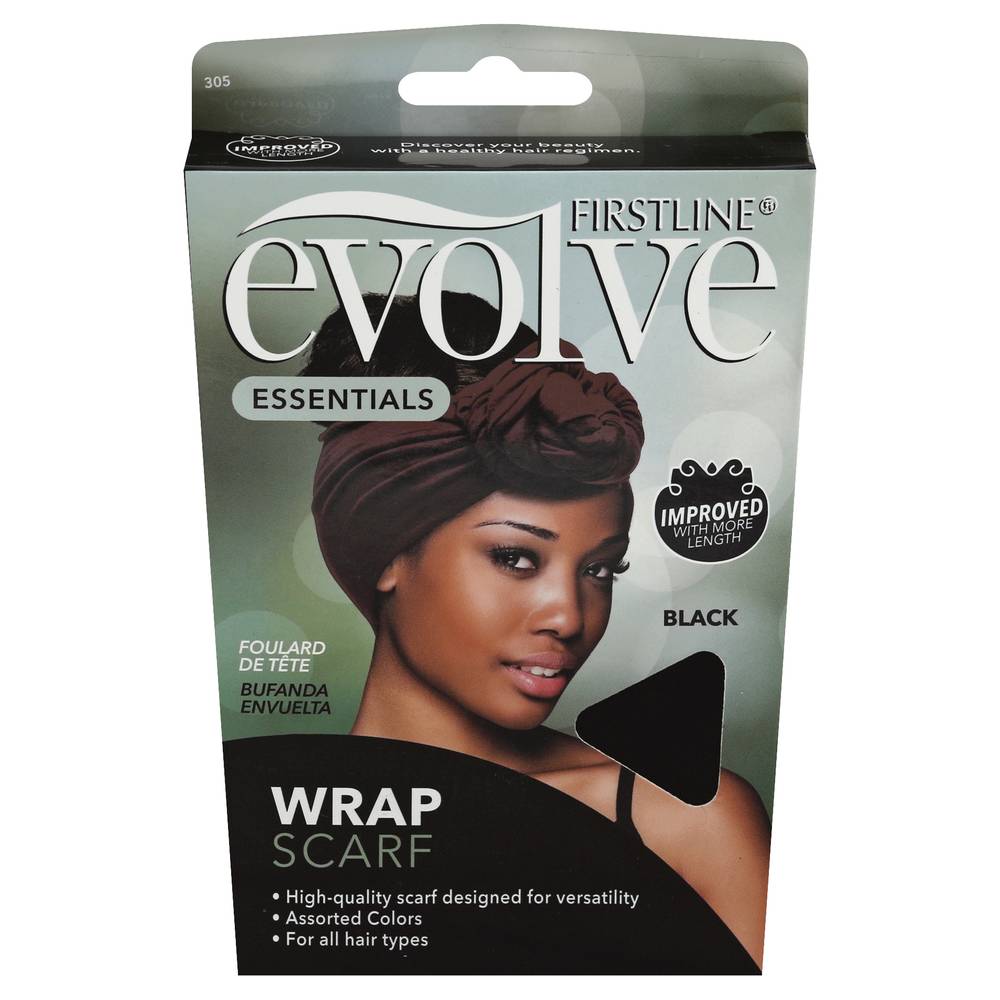 Evolve Essentials Black Wrap Scarf (3.6 oz)