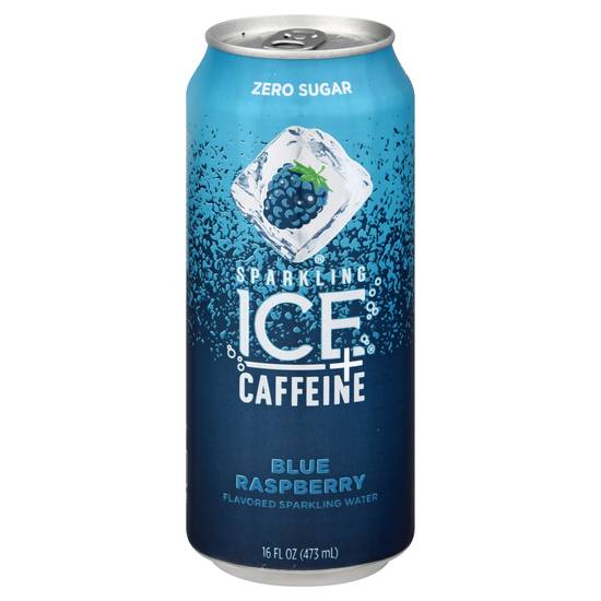 Sparkling Ice Zero Sugar + Caffeine Blue Raspberry Sparkling Water (16 fl oz)
