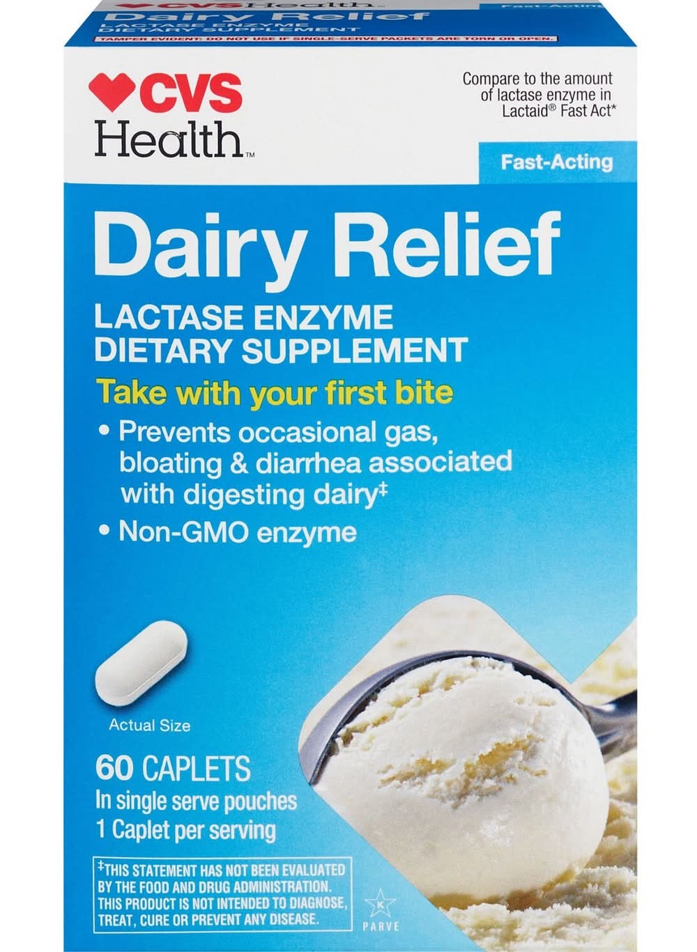 CVS Health Dairy Relief Lactase Enzyme Dietary Supplement Caplets