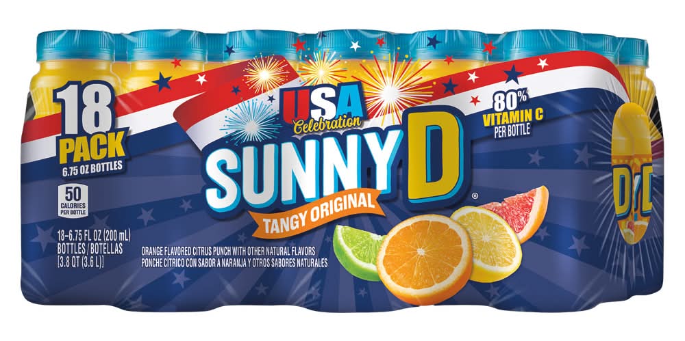SunnyD Tangy Original Citrus Punch - 18 Pack, 6.75 fl oz Bottles