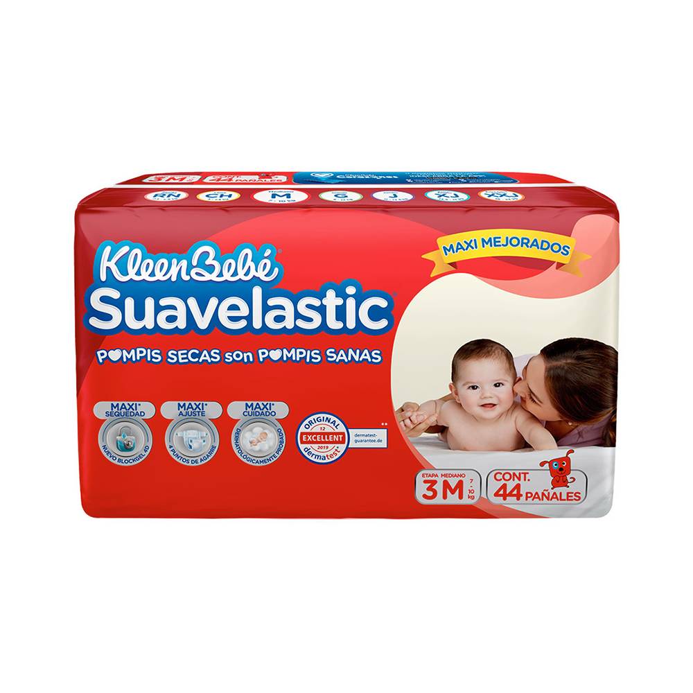 KleenBebé · Pañales suavelastic, Etapa 3 - M (40 un)