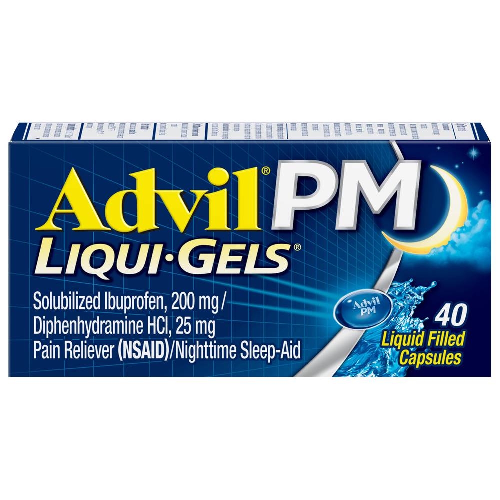 Advil Pm Pain Reliever Nighttime Sleep-Aid Liquid Filled Capsules (40 ct)