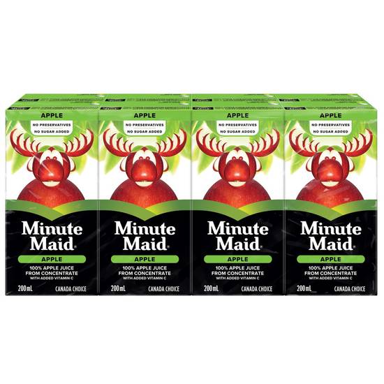 Minute maid minutemaidmd jus de pomme pur à 100% fait de concentré carton de 200ml, emballage de 8 (8 x 200ml) - apple juice (8 x 200 ml)
