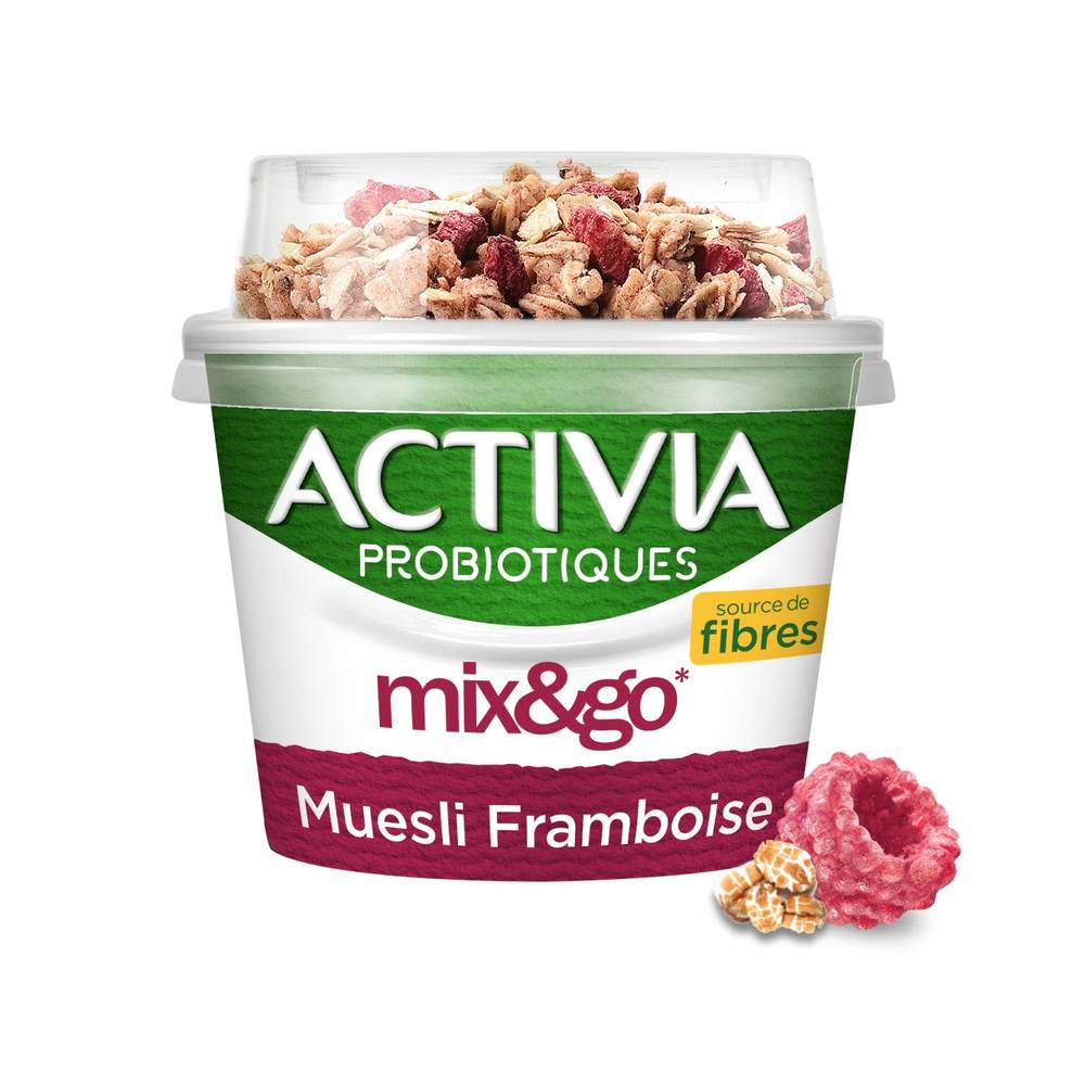 Yaourt muesli framboise et graine de chia ACTIVIA - le pot de 170g