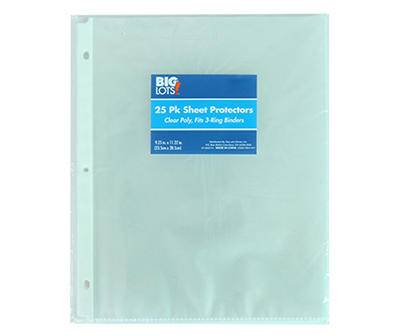 Clear 3-Ring Sheet Protectors, 25-Pack
