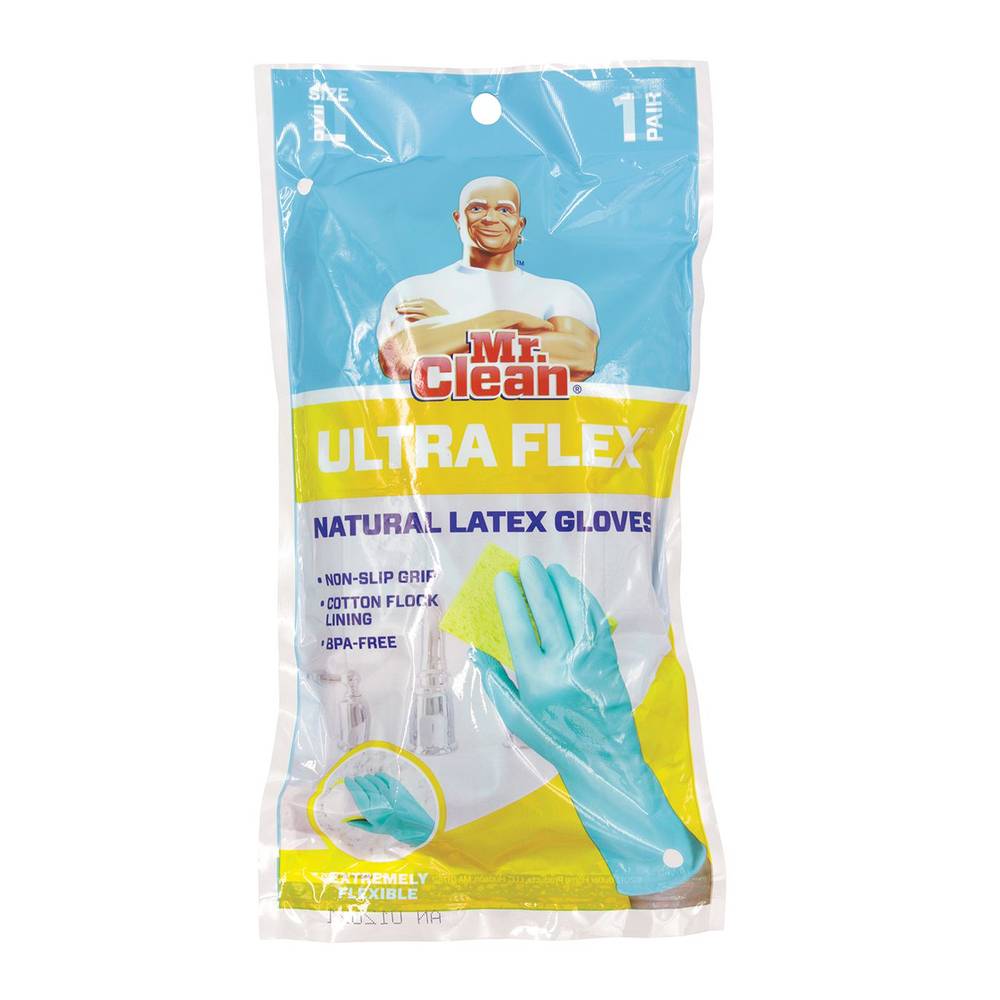 Mr. Clean Ultra Flex Natural Latex Gloves Large 1 Ea