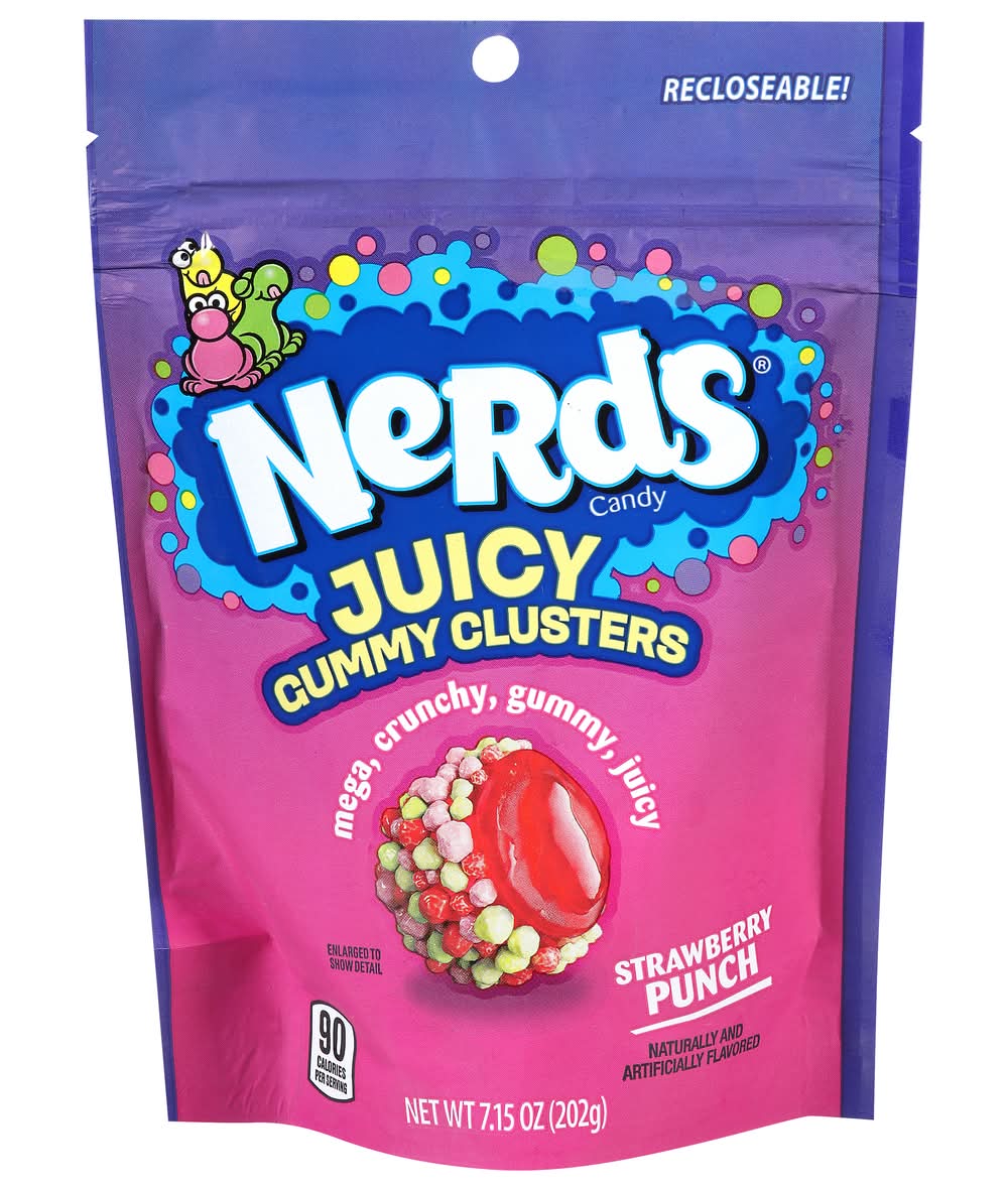 Nerds Juicy Gummy Clusters Candy, Strawberry Punch (7.15 oz)