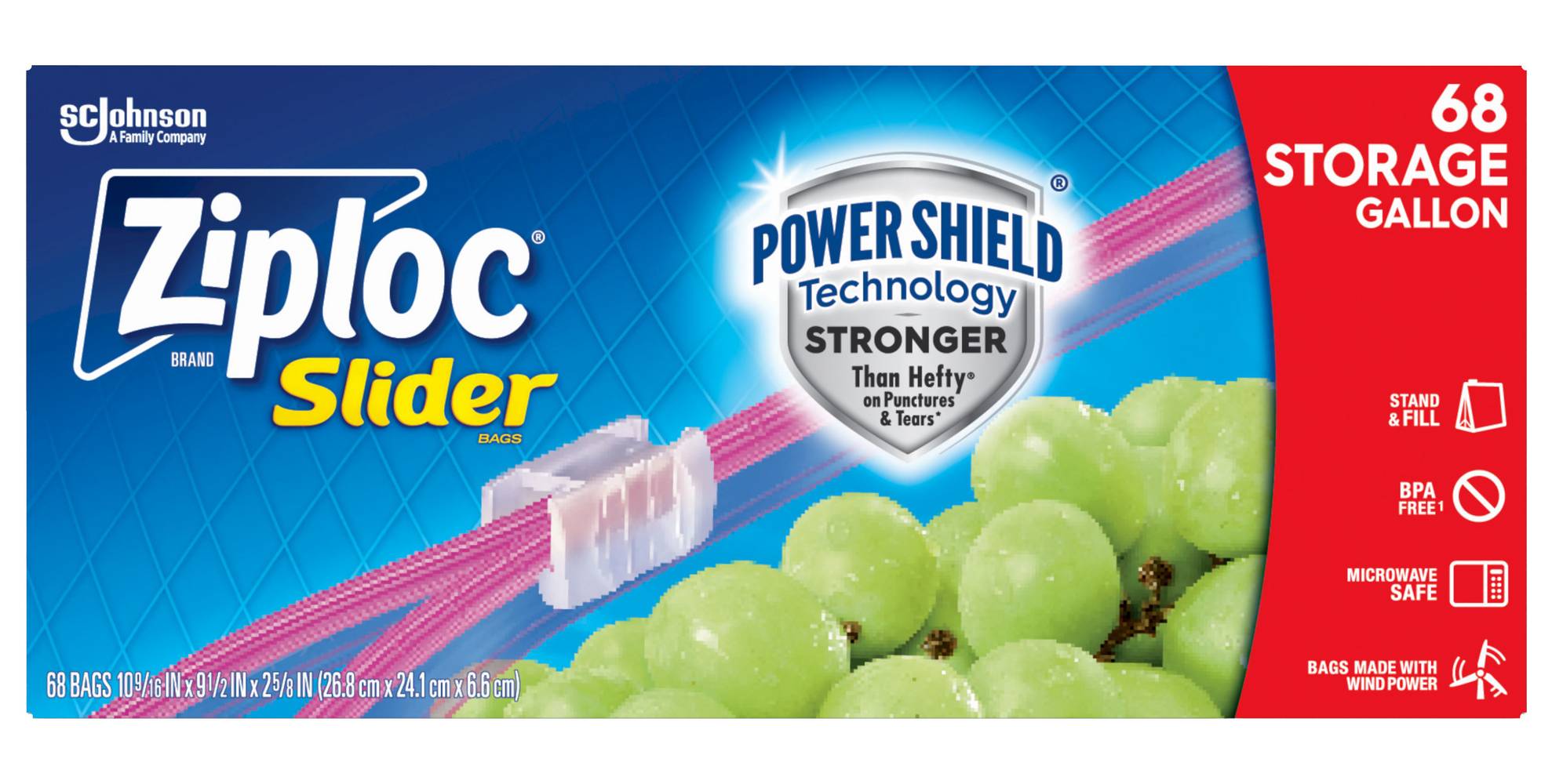 Ziploc Slider Storage Gallon Bags