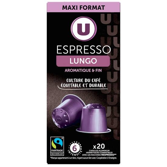 Café Espresso Lungo Max Havelaar x20 capsules U 104 gr