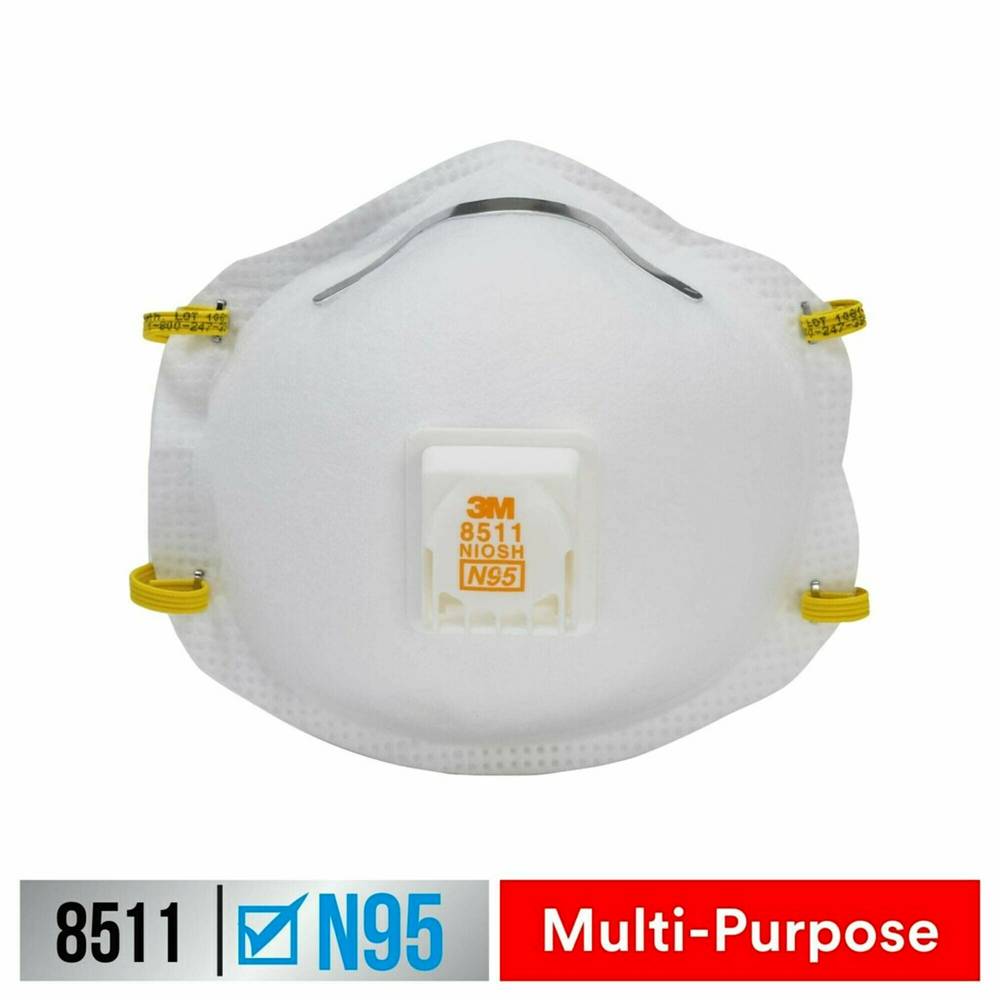 3M 8511 N95 Sanding and Fiberglass Respirator With Cool Flow Valve (5 ct)