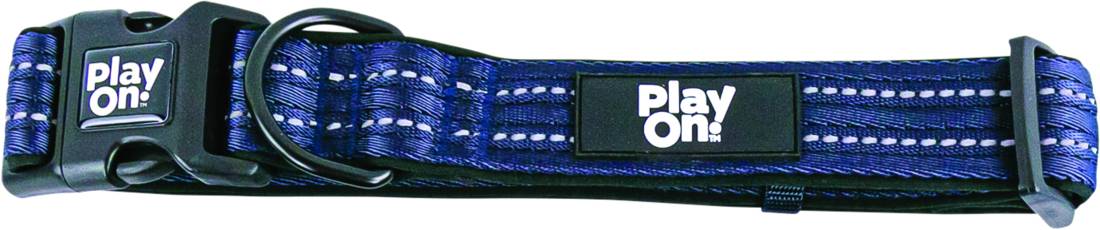Play On Adventure Reflective Dog Collar, Navy, Extra Large
