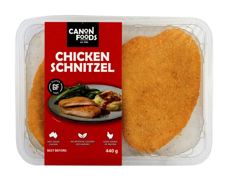 Canon Foods Gluten Free Chicken Schnitzel 440g