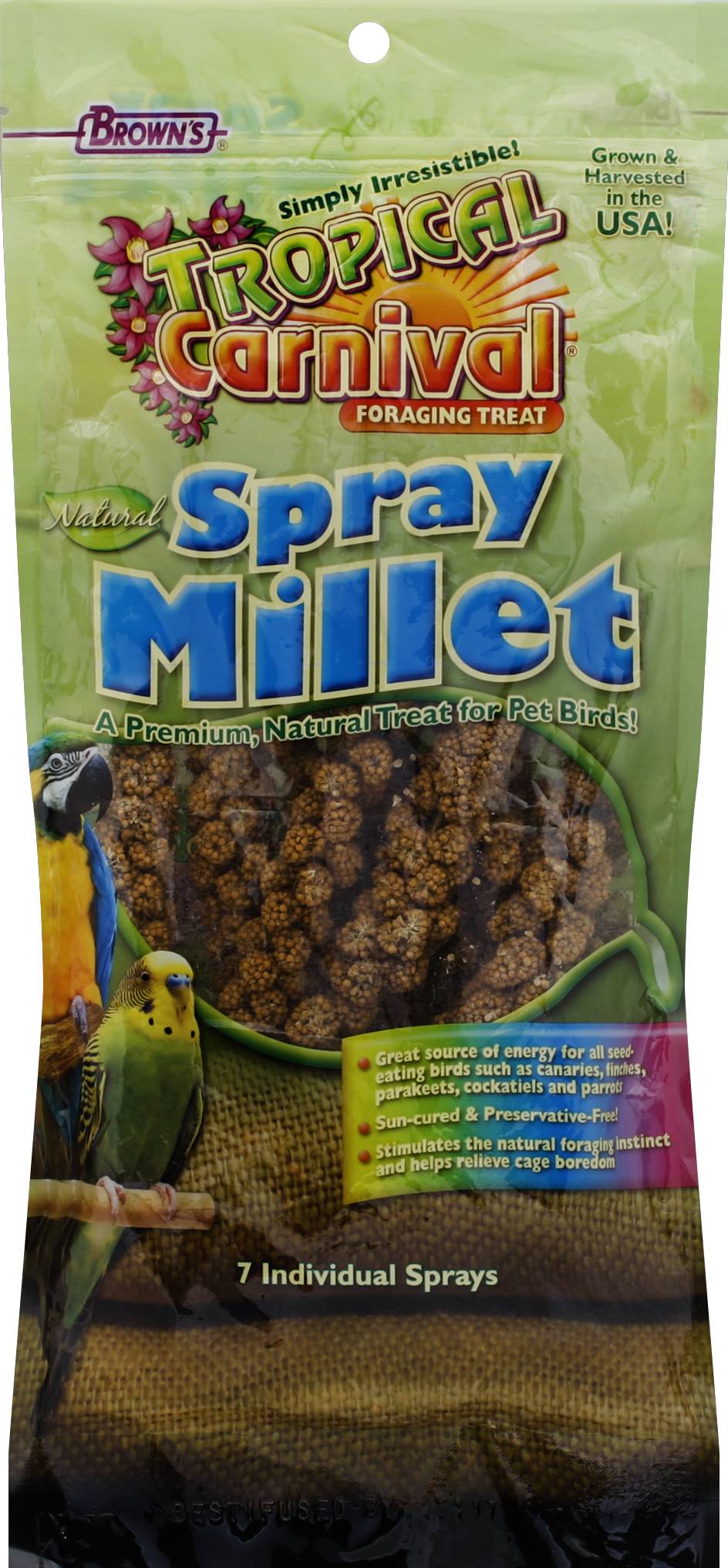 Brown's Tropical Carnival Spray Millet (4 oz, 7 ct)