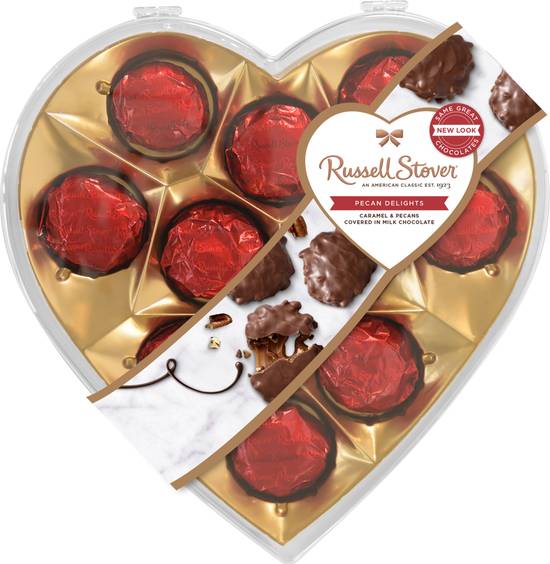 Russell Stover Pecan Delight Gift Heart Box - 8.8 oz