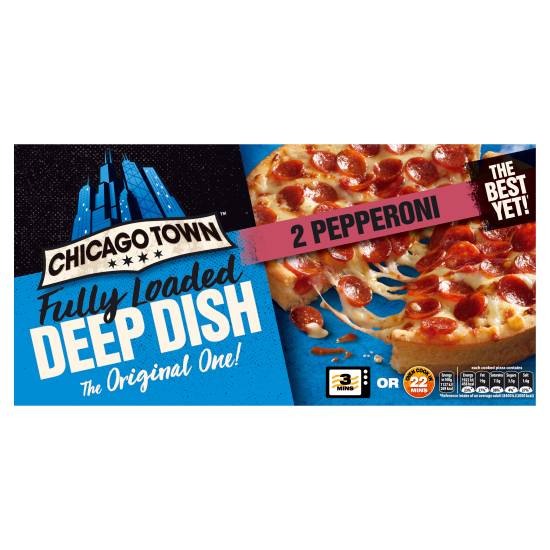 Chicago Town Fully Loaded Deep Dish Pepperoni Pizzas 2 X 155g (310g)