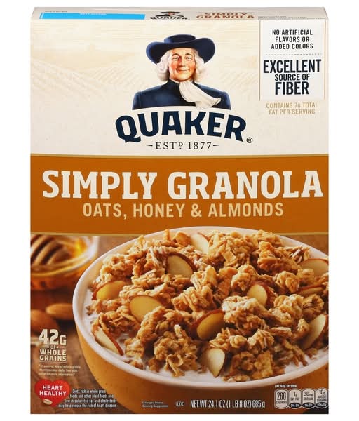 Quaker , Oats, Honey & Almonds Simply Granola