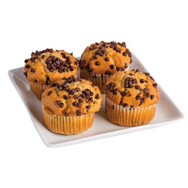 Hy-Vee Loaded Jumbo Muffins, Chocolate Chip (28 oz, 4 ct)