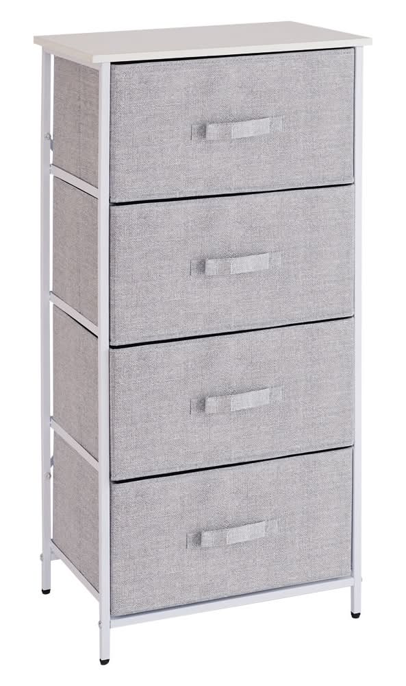SOHL White with 4 Gray DrawersTower Organizer