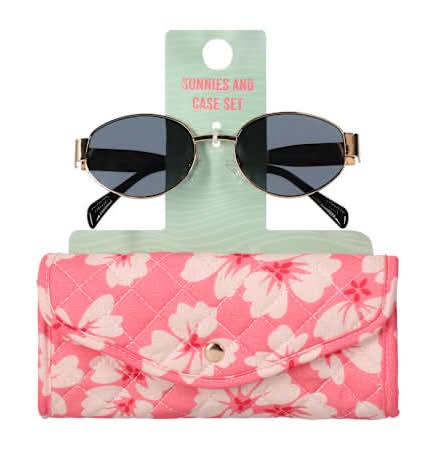 Juniors Sunnies And Case Set Pink Floral