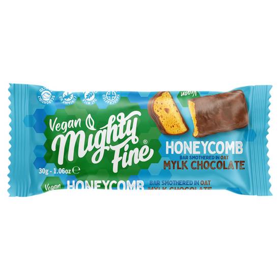 Mighty Fine Vegan Honeycomb Bar Smothered in Oat Mylk Chocolate 30g