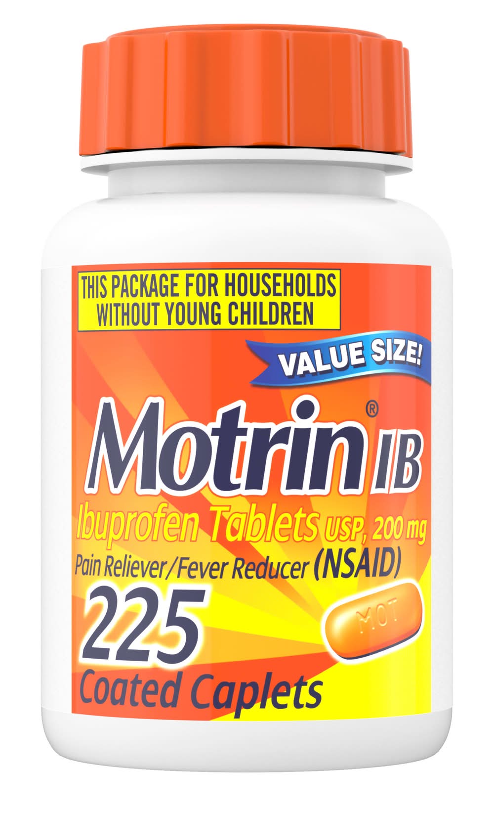 Motrin IB Ibuprofen 200 mg Pain & Fever Relief Caplets (3.2 oz)
