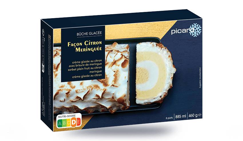 Bûche glacée façon citron meringuée, 8 parts