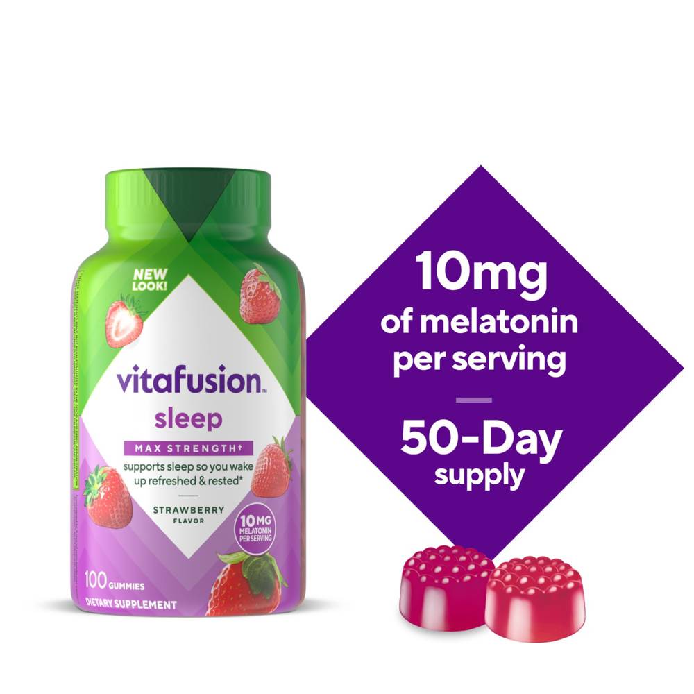 Vitafusion Max Strength Melatonin, Strawberry (100 ct)