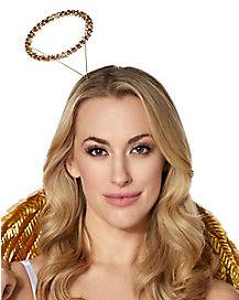 Goldtone Rhinestone Angel Headband (One Size Fits Most)