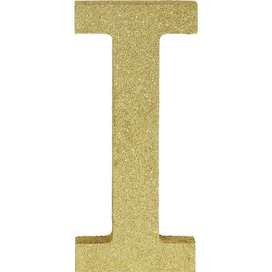 Glitter Gold Letter I Sign