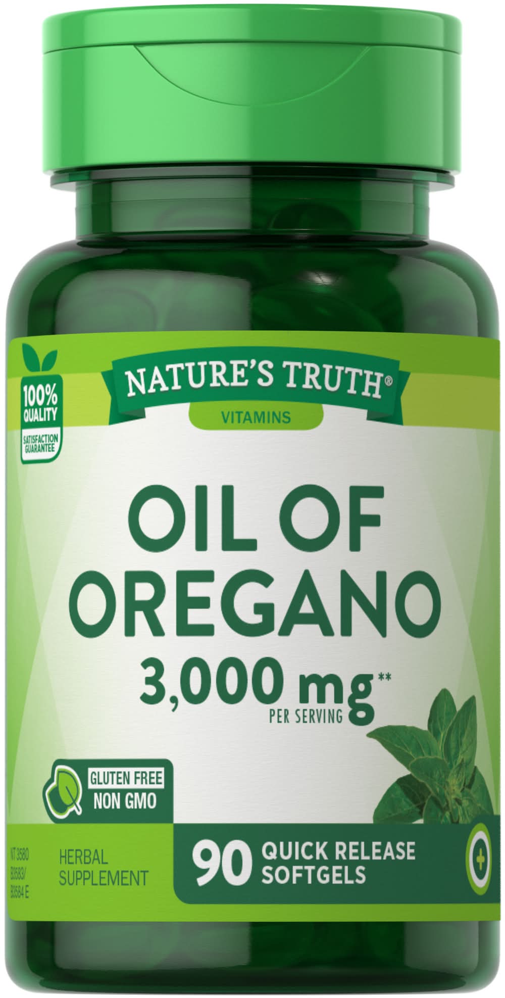 Nature's Truth Oil Of Oregano 3000 mg Quick Release Softgels (90 ct)