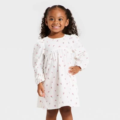 knee length dresses for ladies Take A Bow Bamboo Girls' Long Sleeve Dress | Soft, Cute & Comfy