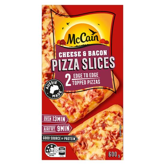 Mccain Frozen Cheese & Bacon Pizza Slices 6 pack 600g