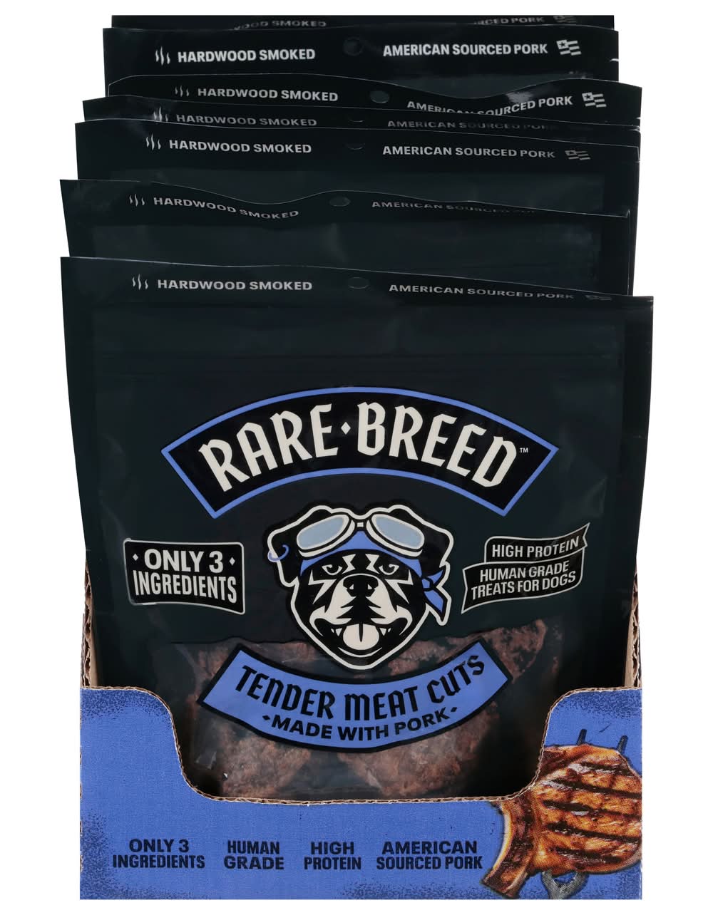 Rare Breed Tender Meat Cuts Treats For Dogs, Pork (7 x 4.5 oz)