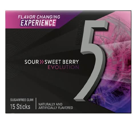 Five Gum Sugar Free Sour & Sweet Berry 15ct