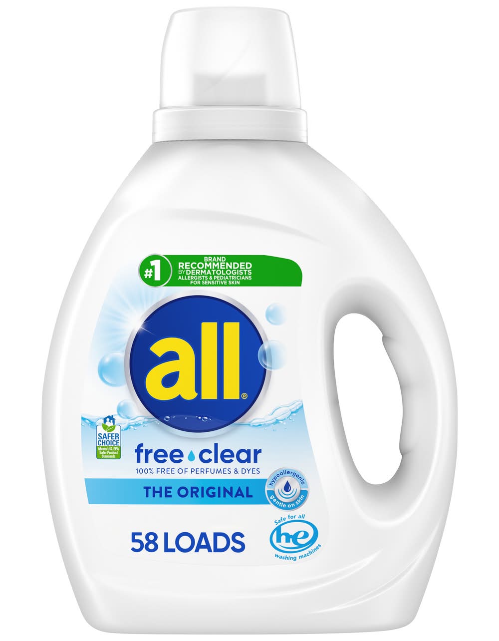 All The Original Free & Clear Liquid Laundry Detergent 58 Loads (73 fl oz)