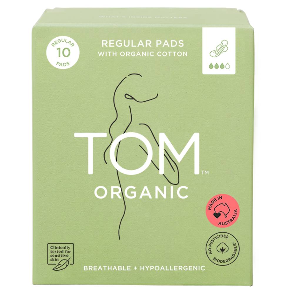 Tom Organic Organic Cotton Regular Pads (10 pack)