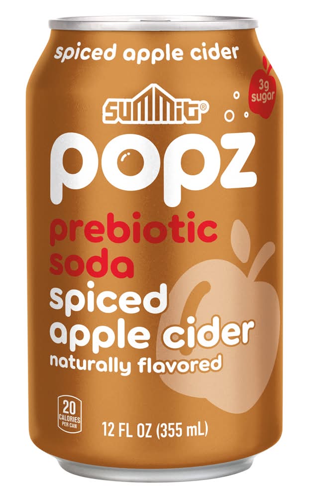 Summit Popz Prebiotic Soda, Spiced Apple Cider (12 fl oz)