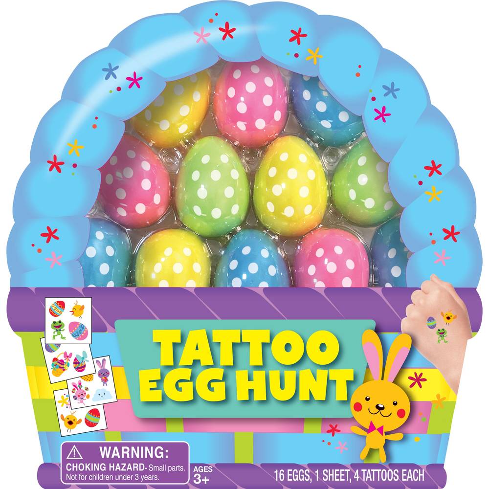 Mello Smello Bunny & Chick Tattoo Egg Hunt Pre-Filled Eggs, 18 ct